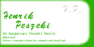 henrik peszeki business card